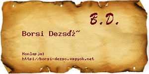 Borsi Dezső névjegykártya